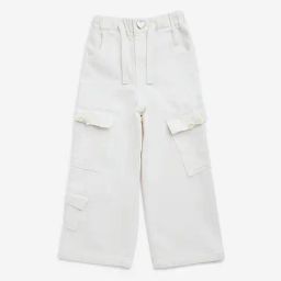 HOP Kids by Westside Off-White Cargo-Style Straight-Fit High-Rise Jeans-image-70