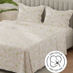 Layers Lumina Floret Multicolor Cotton Floral 140 TC Flat King Bedsheet with 2 Pillow Covers-picture-45