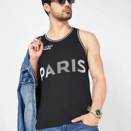 SF Jeans by Pantaloons Black Cotton Loose fit Vests-image-43