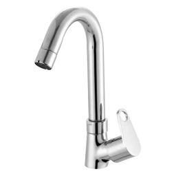 Jabra Swan Neck Tap (L) Sky Series Brass Chrome Finish Deck Mount Silver-image-79