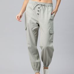 Popnetic High-Rise Pure Cotton Cargo Joggers-image-59