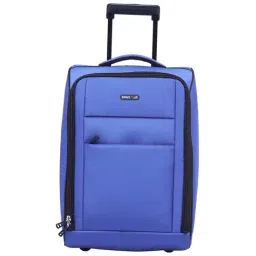 BagsRUs Blue 2 Wheel Small Soft Cabin Trolley - 49 cm-image-66