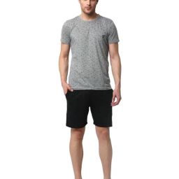 Vimal Jonney Grey & Black Printed T-Shirt & Shorts-image-40