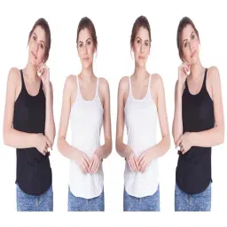 Dollar Missy Black & White Cotton Camisole (Pack of 4)-image-101