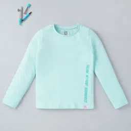 Ed-a-Mamma Kids Aqua Blue Solid  T-Shirt-image-39