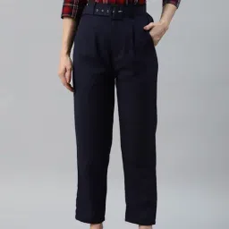 Melon by PlusS Navy Regular Fit Trousers-image-86