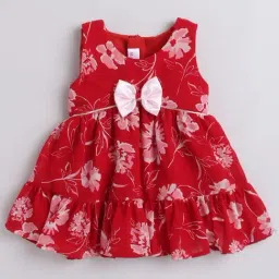 Many Frocks Kids Red Floral Print Dress-image-90