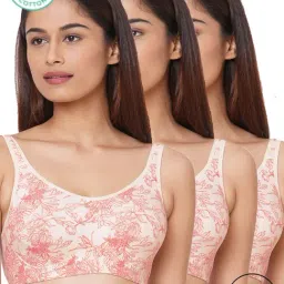 Inner Sense Pink Floral Print Full Coverage Bra - Pack of 3-picture-19