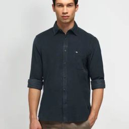 Arrow Sport Black Cotton Slim Fit Shirt-image-74
