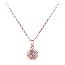Ted Baker Rose Gold Tone Elvina Enamel Mini Button Pendant with Chain image 1