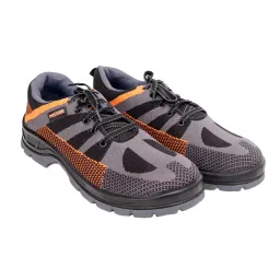 HindPro Passion Fiber Toe Safety Shoes Knitted Low Ankle PU Sole Size UK 7 Grey and Black-image-22