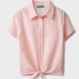 United Colors of Benetton Girls Pink Textured Shirts-image-40