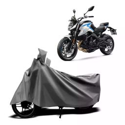 Auto Pearl Two Wheeler Cover with Bag for CFMoto 400NK, Silver-image-24