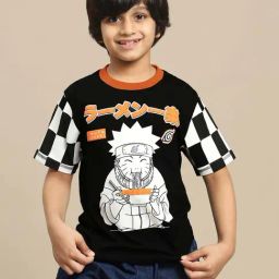 Kidsville Boys Black Cotton Printed Tshirt-image-60