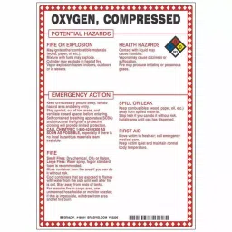 BRADY 10x7 inch Chemical Sign Compressed/Oxygen Potential Hazards, 41F495-image-53
