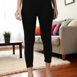 Kryptic Black Cotton Slim Fit Leggings-image-103