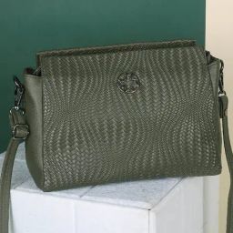 Metro Green Textured Medium Sling Handbag-18