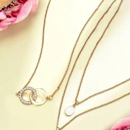 Zaveri Pearls Set of 2 Gold Tone Contemporary Chains For Women-ZPFK15104-76