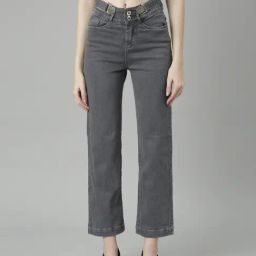showoffff SHOWOFF Grey Denim Straight Fit Mid Rise Jeans-picture-20