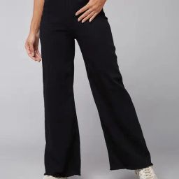 DOLCE CRUDO Black High Rise Stretchable Jeans-image-16