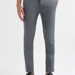Arrow Grey Slim Fit Self Pattern Trousers-picture-40