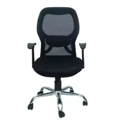 Veeshna Polypack Fabric Black Medium Back Ergonomic Office Chair CRH-1026-image-78