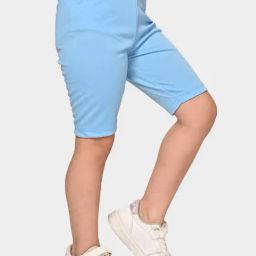 Bonkids Girls Blue Skinny Fit High-Rise Sports Shorts-image-59