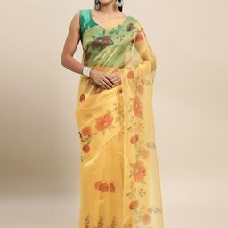 DIVASTRI Floral Organza Saree-image-16