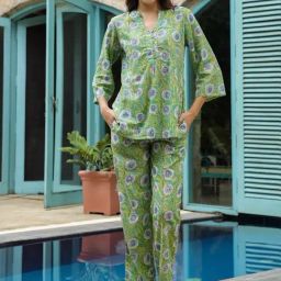 SAY Green Printed Pyjamas Set-picture-32