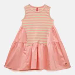 Blue Giraffe Girls Pink Pure Cotton Dress-image-38