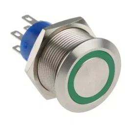 RS PRO Illuminated Push Button Switch Panel Mount 22.2 mm DPDT Green LED 250 V AC, 1759707-picture-9