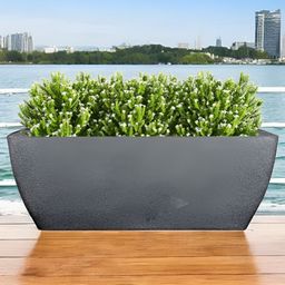 Go Hooked Black & Green Rectangular Curve-Shaped Durable Planter image 1