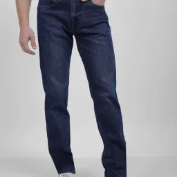 Numero Uno Dark Blue Straight Fit Faded Jeans-image-23