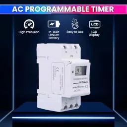 amiciSmart Programmable Timer Switch 30 Amp 12 V DC Digital Relay with 7-Day Schedule & DIN Rail Mount, 1xTP8A16-12V image 2