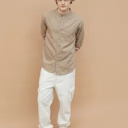Fame Forever by Lifestyle Men Slim Fit Solid Band Collar Casual Shirt-image-8