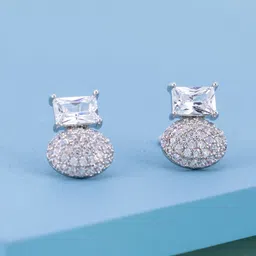 Kushal's Fashion Jewellery Gold-Plated Classic Zircon Studded Studs-10