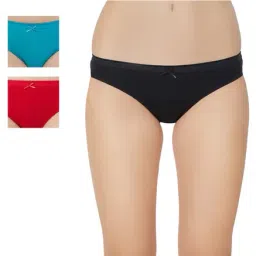 Soie Black, Red & Blue Cotton Hipster Panty (Pack Of 3)-image-60