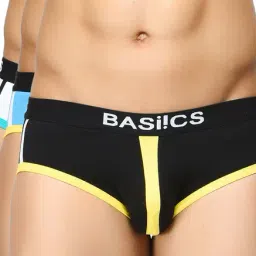 BASIICS by La Intimo Black & Blue Printed Briefs (Pack of 3)-picture-22