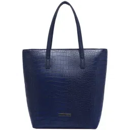 Caprese Gazza Navy Textured Medium Tote Handbag-image-99