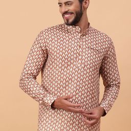 TABARD Men Geometric Printed Thread Work Kurta-39
