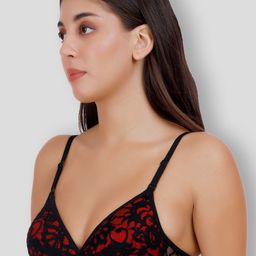 SELFCARE Pack Of 3 Net Embroided Half Coverage Plunge Bra With Adjustable Straps image 3