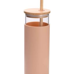 KolorFish Glass Tumbler With Straw & Removable Silicone Bamboo Lid Pink - 500 ml-picture-12