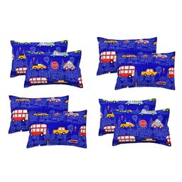 RRC Super Soft Brushed Microfiber Cotton Pillow Cover Pack of 4 - Blue-14