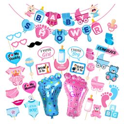 Zyozi Baby Shower Party Supplies Baby Shower Party Decorations Pink & Blue - Pack of 33-image-67