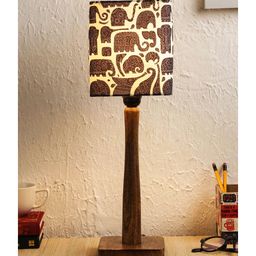 Green Girgit Tiny Elephants Wooden Lamp-26
