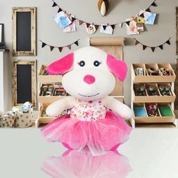 SHAPZE Sara Dog  Off White and Pink - Height 25 cm-image-4