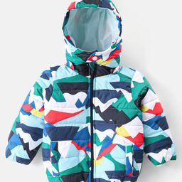Babyhug Full Sleeves Jacket with Removable Hood &Abstract Print - Multicolour-image-12