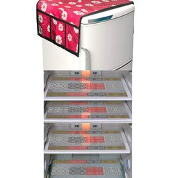 Dakshya Industries Fridge Top Cover and Fridge Mat Combo Set of 5-picture-27