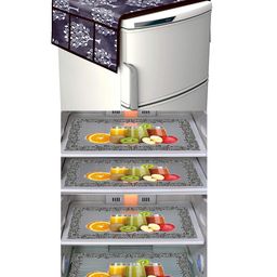 Dakshya Industries Fridge Top Cover and Fridge Mat Combo Set of 5-26
