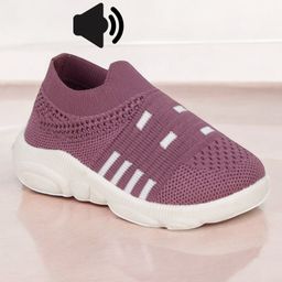 Lil Lollipop Mesh Detailed Slip On Musical Shoes - Purple-image-51